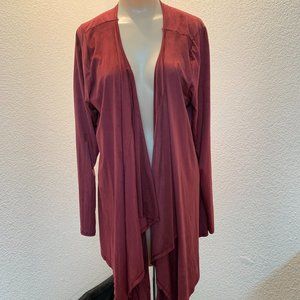 Live and Let Live lightweight drapey jacket XL poly/spandex cranberry NWT